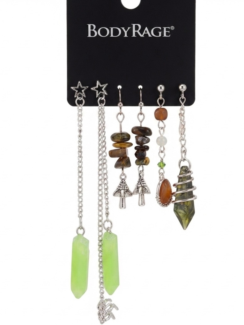 Fairy core Gemstone Toned Mixed Earring Set